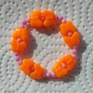 Orange Pink Girls Butterfly Bracelet